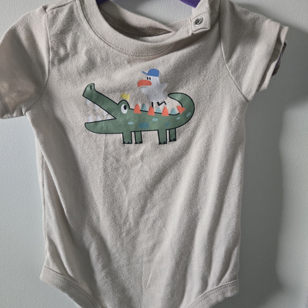 Kids Beige Crocodile Graphic T-Shirt